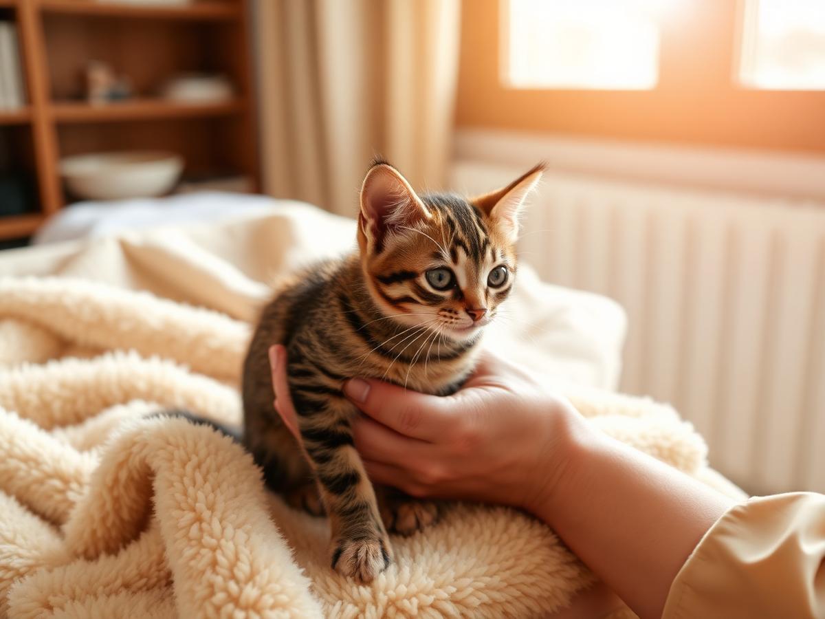 A veterinarian gently caring for a pet